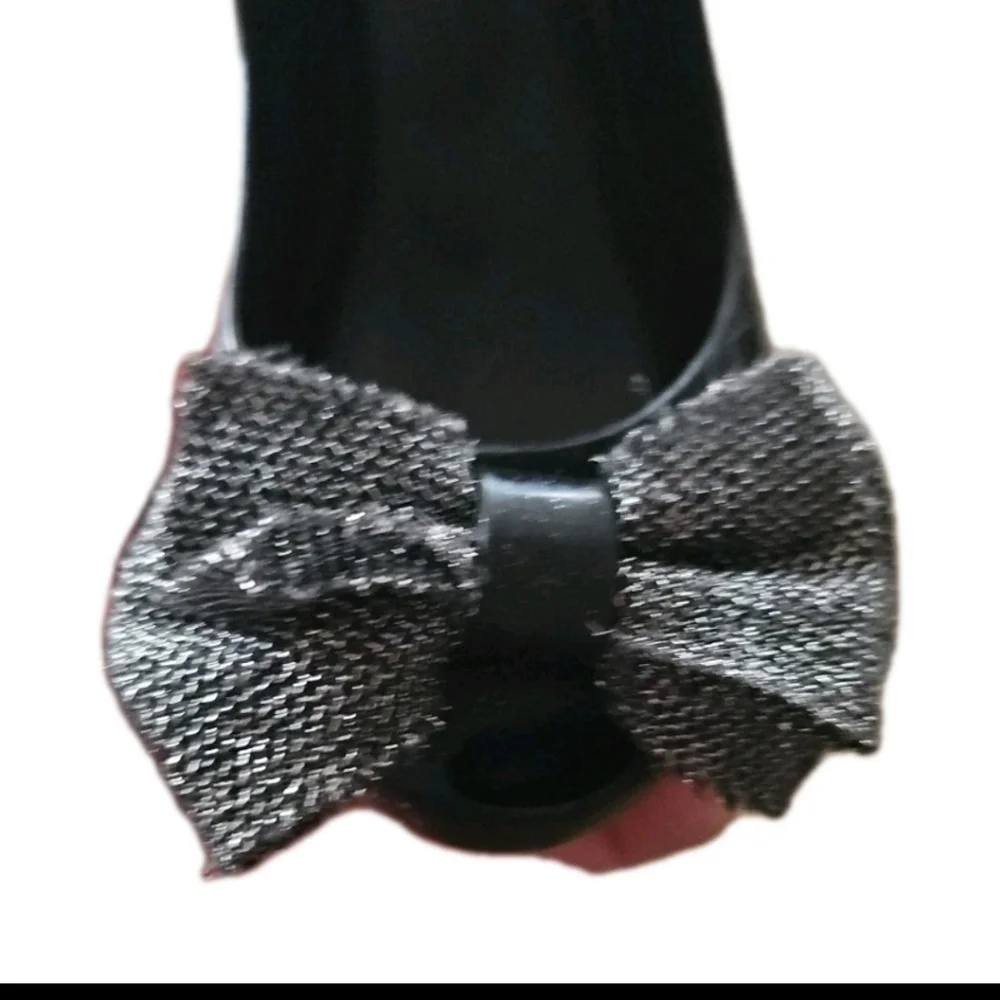 Mini Melissa Kids Black Ultragirl Sweet X Mary Jane Jelly Flats Bow Shoes 11